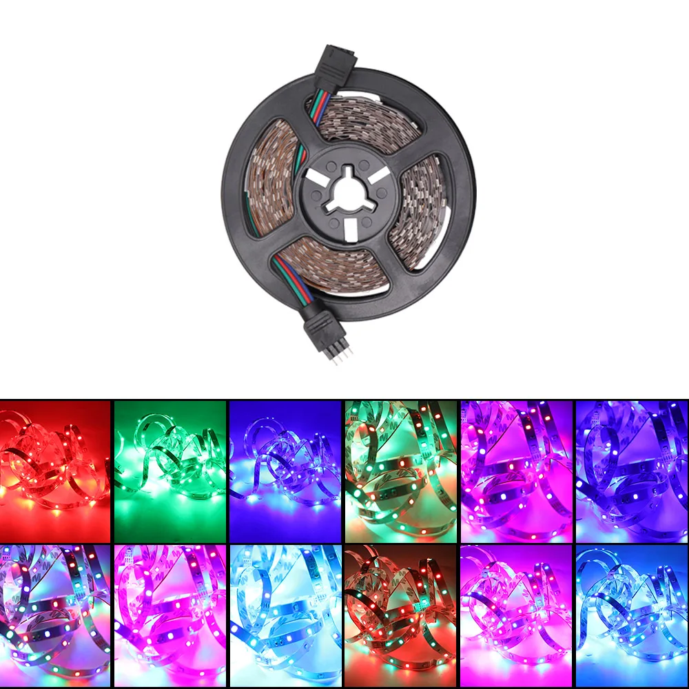 RGB светодиодные полосы света атмосферное освещение автомобиля 5 м 60 Светодиодный/м DC12V гибкая светодиодная лента украшение дома освещение интерьера