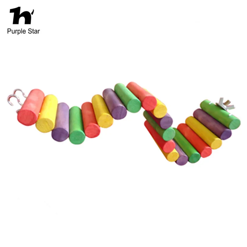 Фиолетовая звезда попугай красочные деревянные висячие качели лестница игрушка