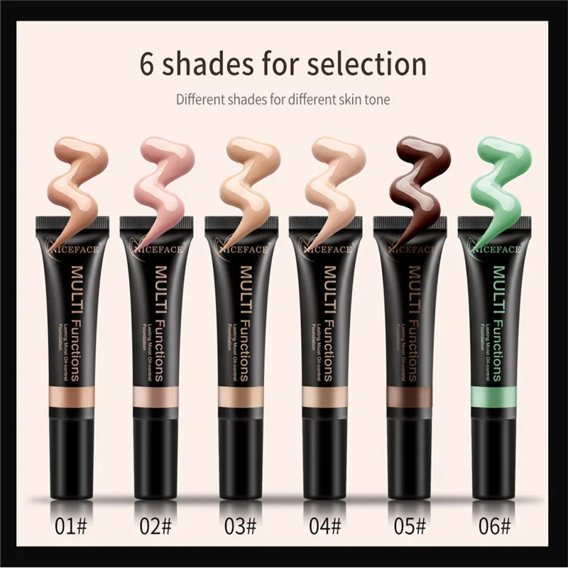 NICEFACE Mult-functionalFace Makeup Base Face Liquid Foundation BB Cream Concealer Primer Easy to Wear Soft Carrying | Красота и