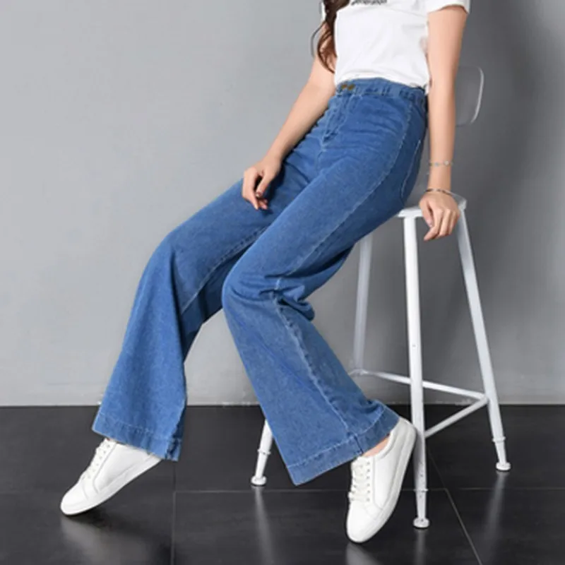 PLAMTEE Винтаж широкие брюки джинсы свободные промывают водой Высокая Талия