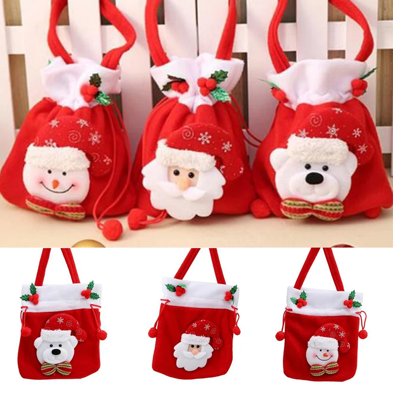 

2019 new Cute Christmas Party Decor Gift Bags Sweet Candy XMAS Stocking Handbag 3 Styles