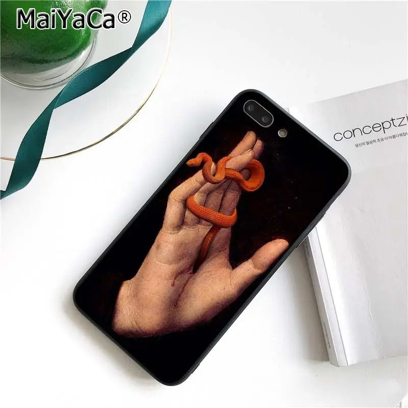 MaiYaCa ручная змея Цветок Змея Живопись чехол для телефона для iphone 11 Pro 11Pro Max 6S 6plus 7 7plus 8 8Plus X Xs MAX 5 5S XR