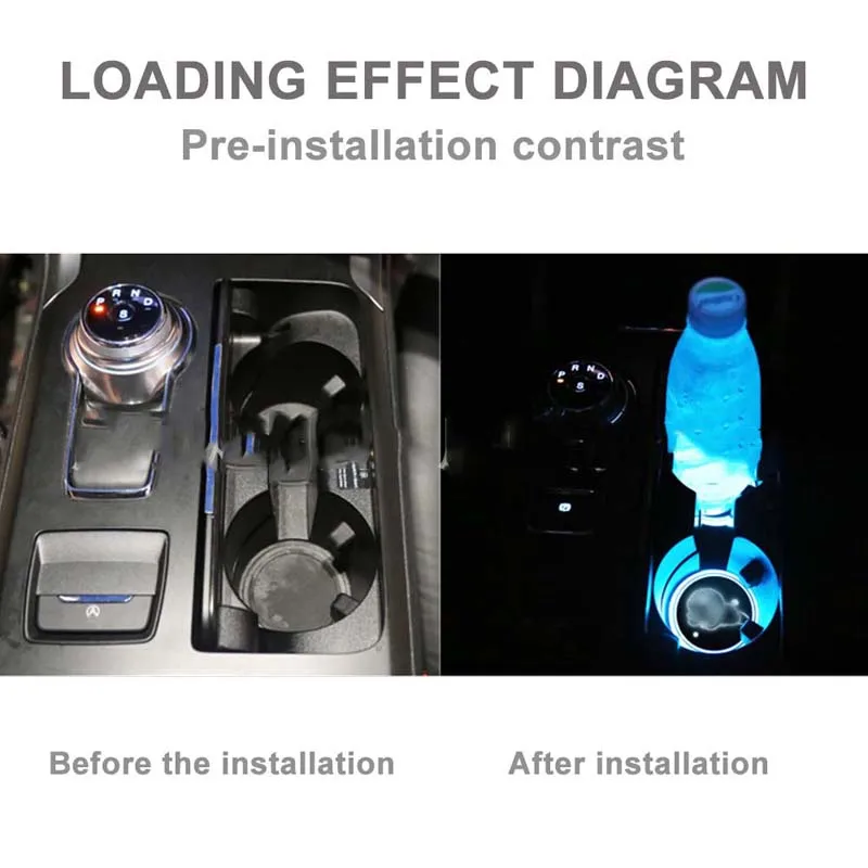 2 шт. автомобильная светодиодная лампа подстаканник коврик USB зарядка бутылка