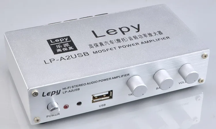 Lepy A2USB с адаптером питания 12 В 2 А и пультом дистанционного управления 2*20 Вт Hi Fi
