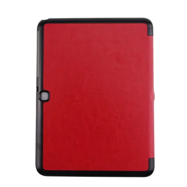 Red Чехол-подставка из искусственной кожи для samsung Galaxy Tab 4 10,1 SM T530 T531 T535, чехол для планшета с функцией автоматического пробуждения/сна+ Защитная пленка+ стилус - Цвет: Red