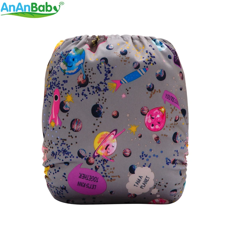 New Arrival ! 2018 Ananbaby Cloth Nappy Baby Machine Prints Pocket Diapers With 1pc Microfiber Insert | Мать и ребенок