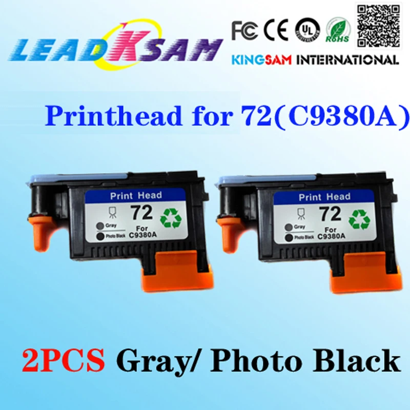 2pcs compatible for hp72 Printhead C9380A 72 T1100 T1120 T1120ps T1100ps 1100 T610 T620 print head Gray Photo Black | Компьютеры и