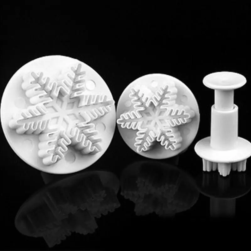 3 шт./компл. пластиковые снежинки Плунжер для сахарной мастики инструменты резки
