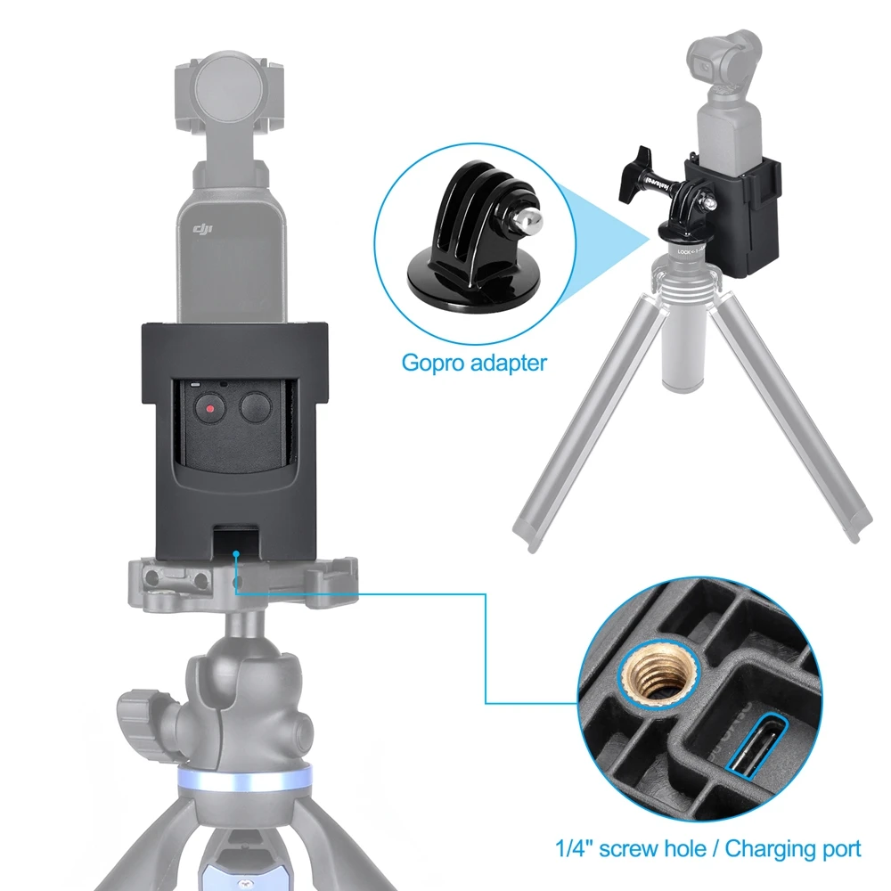 4 в 1 для DJI Osmo карманная неподвижная фигура держатель с адаптером GoPro штатива