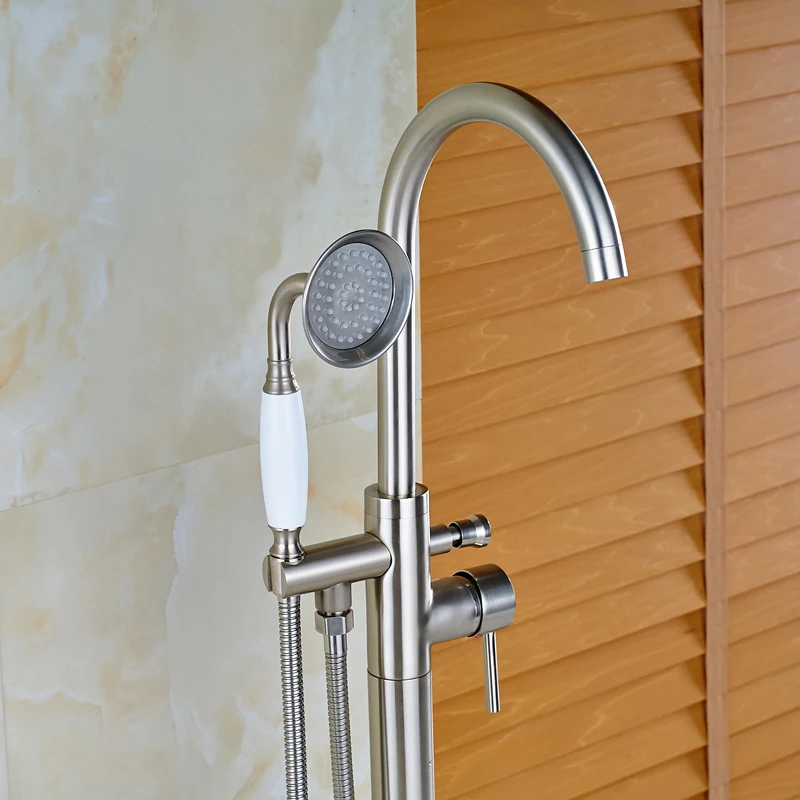Матовый никелевый смеситель для ванны с одной ручкой|floor standing bath taps|floor bartaps mixer |