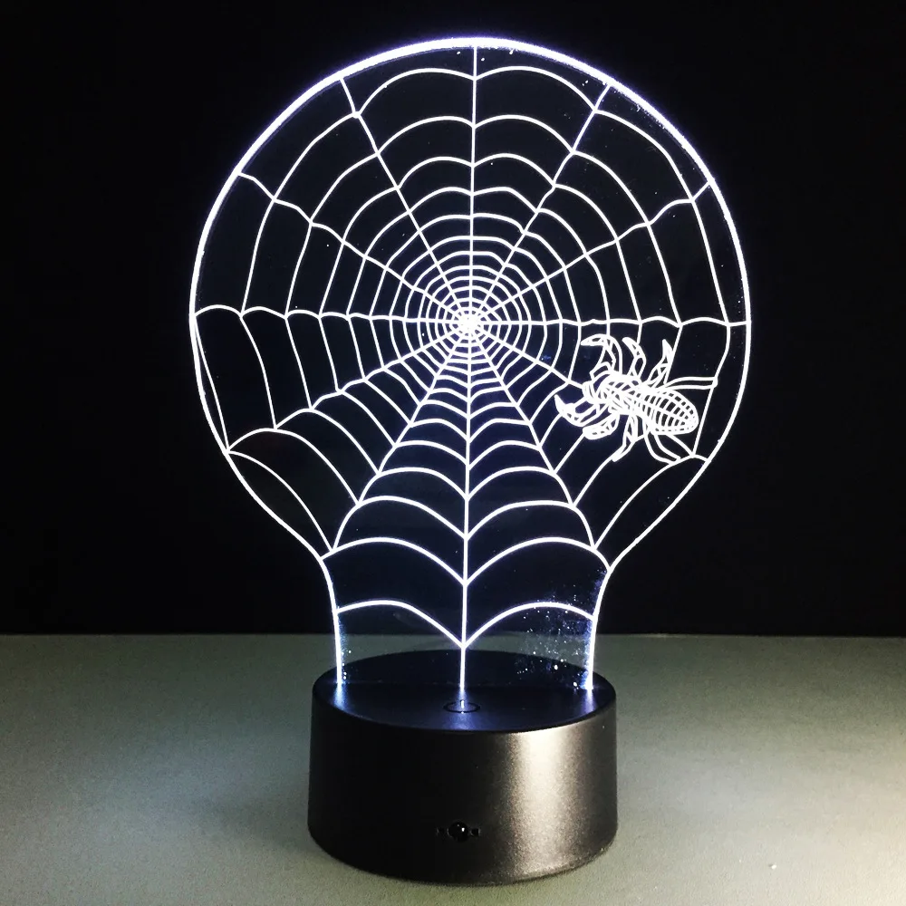 3D spider web colorful acrylic visual stereo LED decorative lamp with black base Bluetooth wireless speaker gift A29 | Игрушки и хобби