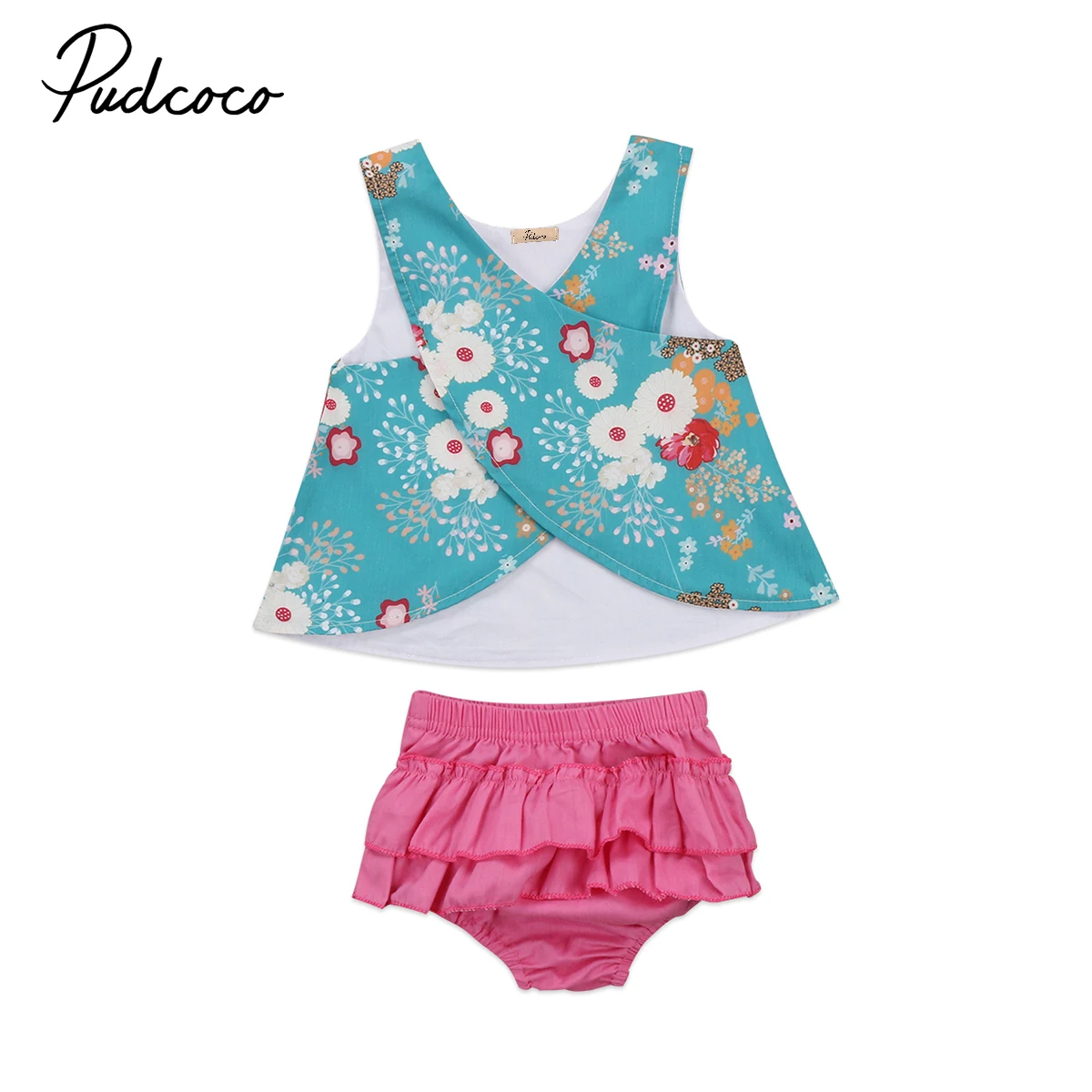 Flower Infant Baby Girls Tops T-shirt Tutu Shorts Pants Outfits Clothes Vest Set Print Brief Soft Toddler Girl Clothing | Мать и ребенок