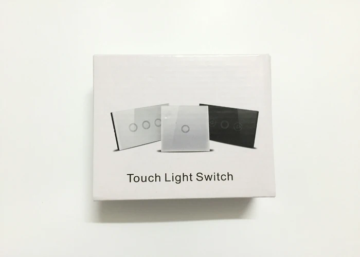 Free Shipping US Standard touch Screen Glass Panel 3Gang Remote Control Smart WIFI Switch with blue LED backlight AC110-240V |