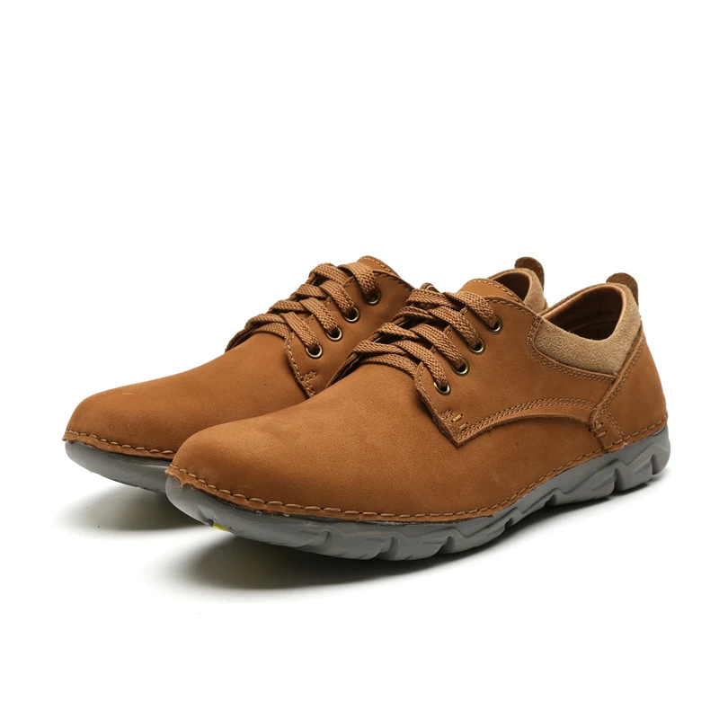 LINGGE Brand Men's Shoes Leisure Genuine Leather Shoe For Men Light Weight Handmade Lace-Up Casual | Обувь
