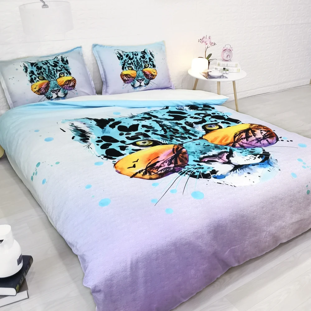 Комплект постельного белья из 4 предметов уникальный Леопардовый пододеяльник 6
