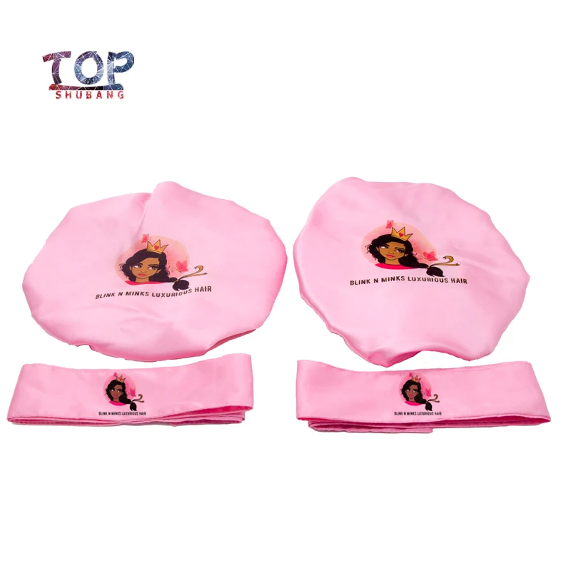 Индивидуальный Логотип атласные шляпки 2 слоя полиэстер атласный Женский