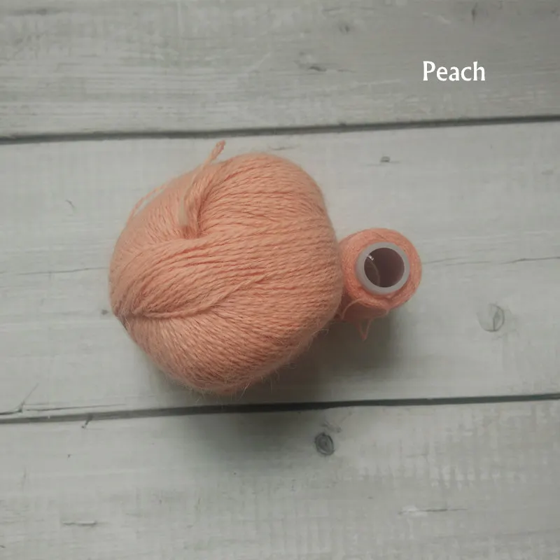 Peach Реквизит для фотосессии новорожденных, пряжа с шерстью норки, Вязаный комбинезон для детской фотосессии - Цвет: Peach