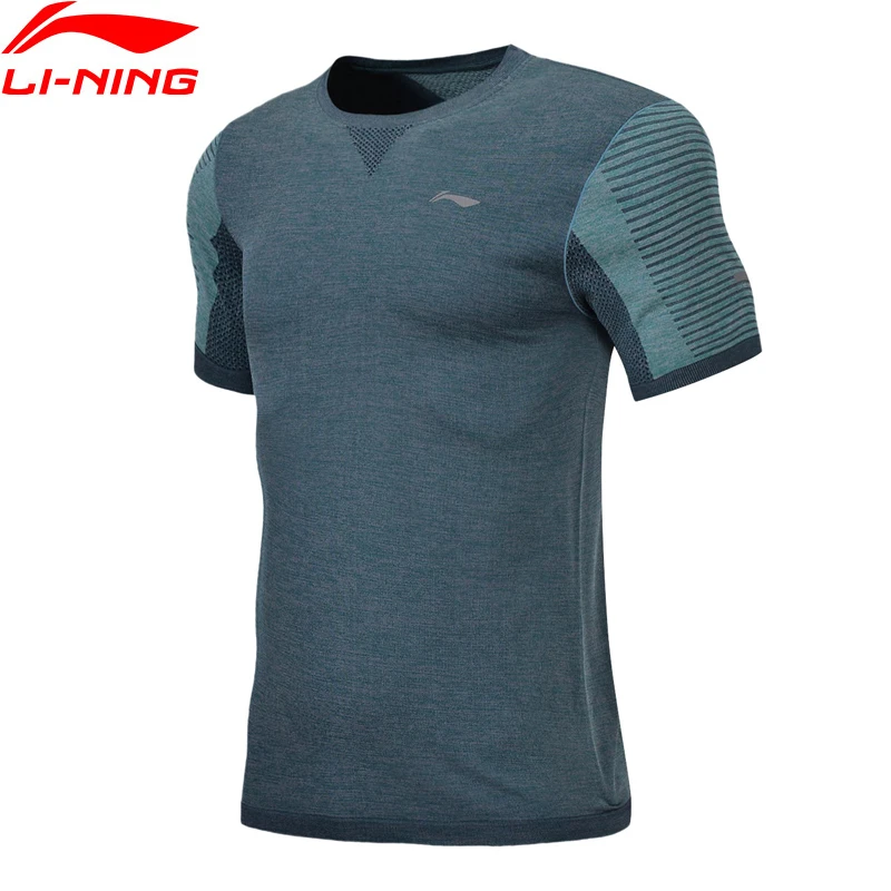 Li-Ning Мужская футболка для бега облегающая дышащая светоотражающая нейлоновая