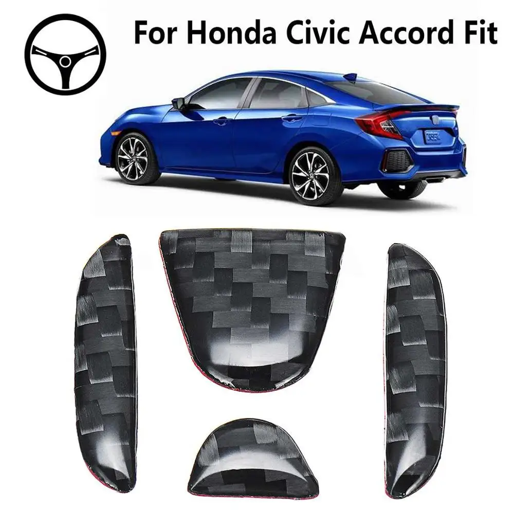 Наклейка на руль из углеродного волокна с эмблемой для Honda Civic Accord Fit CRV CR-V 2016 |