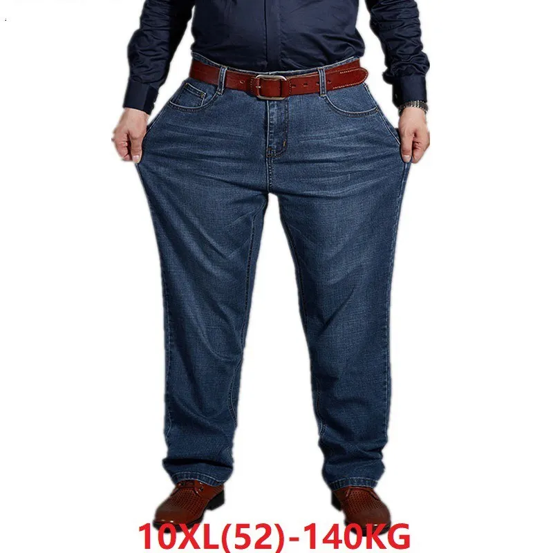 Джинсы мужские большие размеры 6XL 7XL 8XL 9XL 10XL повседневные длинные штаны 44 46 48 50 52