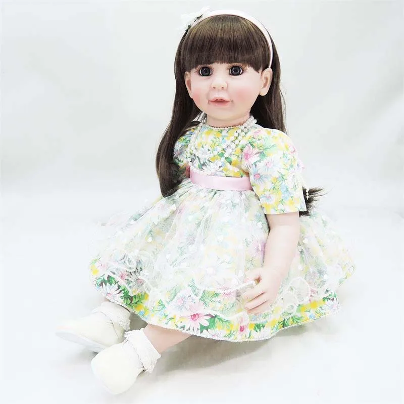 

DollMai изысканный реборн малыш принцесса девочка bebe кукла 24 "60 см силиконовый винил реборн малыш куклы игрушки для детей подарок