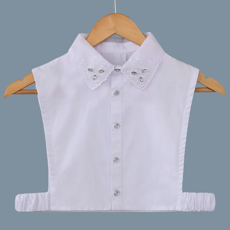 Новинка зимняя женская рубашка с имитацией воротника бусинами для ногтей