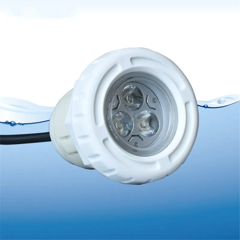 Swimming Pool Light 12V 3W Waterfall Fountain Underwater Led Color Waterproof Spa Party Pool Light Plastic Waterscape Light Lamp