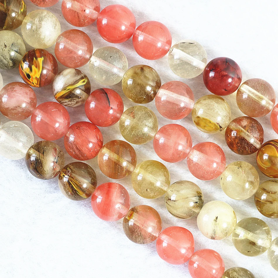 Круглые бусины jasper4 6 8 -14 мм многоцветные с кристаллами в форме арбуза и турмалина