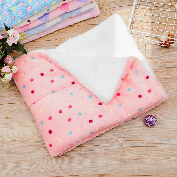 pink dots Теплые собачий коврик для домашних животных подушки для малых и средних большой товары собак мягкие фланелевые Собака Кошка Одеяло дышащий Толстый щенок - Цвет: pink dots