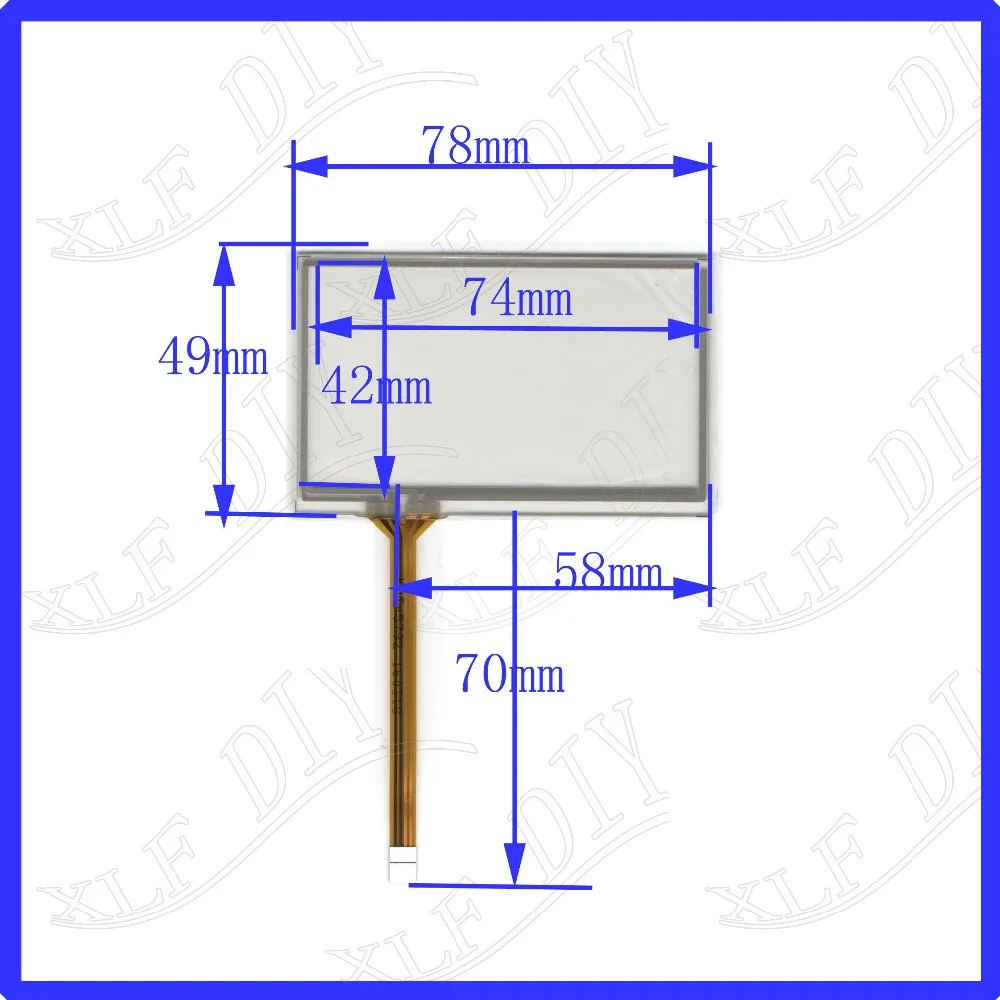 

ZhiYuSun KDT-5792 3.5 inch TOUCH Screen panels 78mm*49mm for GPS or commercial use post 78*49 Resistance Screen