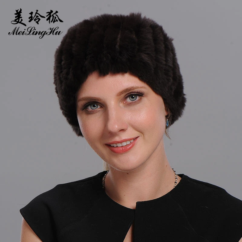 Женские шапки из натурального меха кролика рекс Зимний головной платок