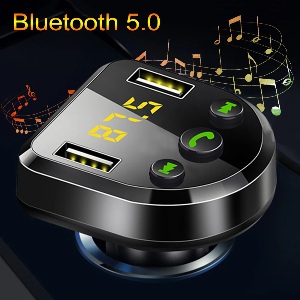Беспроводной автомобильный FM передатчик JINSERTA Bluetooth 5 0 Mp3 плеер датчик напряжения