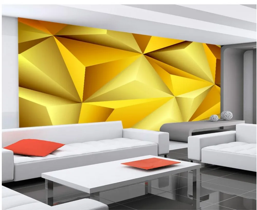 Пользовательские фото обои 3D стереоскопический Золотой Алмазный Узор для