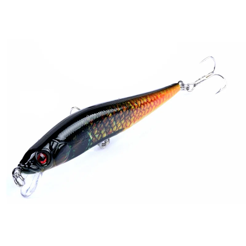 Yuewins 10 5 см г Minnow 3D глаза Джеркбейт Пластик искусственная жесткая приманка 6 # крюк