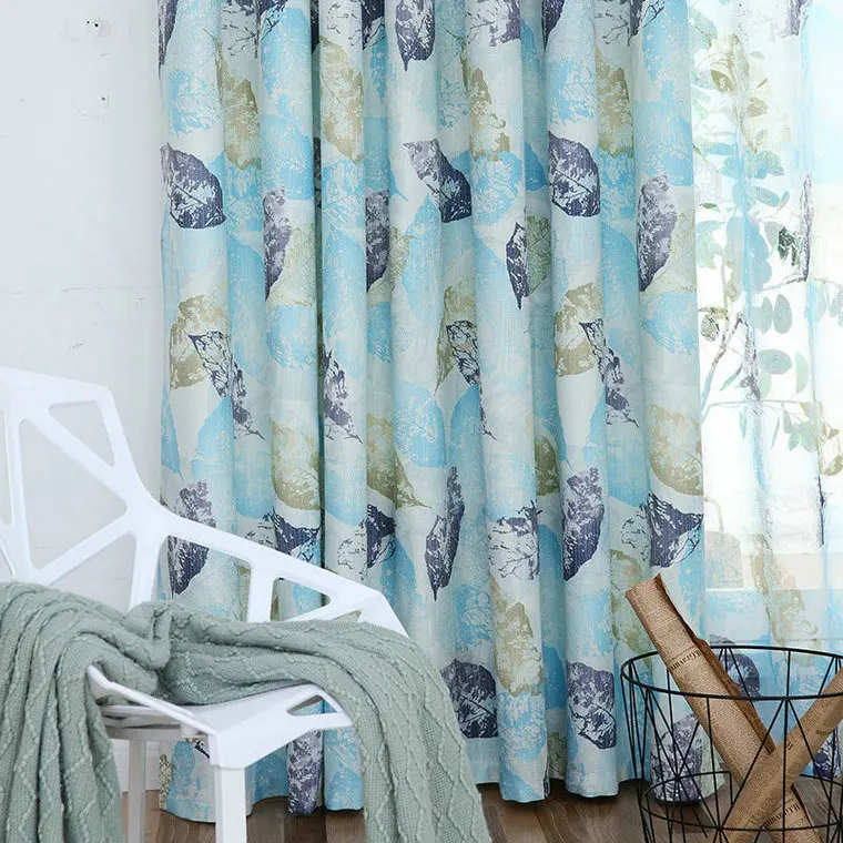 Color No.4 Curtain Современное нордическое зеленое растение, листья, Затемненные занавески для гостиной, балкона, модные геометрические затененные занавески для спальни - Цвет: Color No.4 Curtain