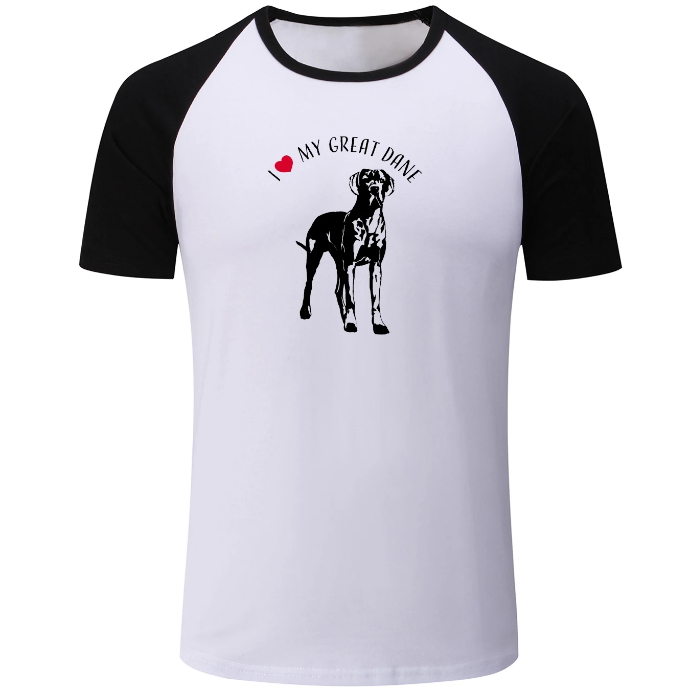 IDzn забавная Мужская футболка с надписью I Love My Great Dane реглан хлопковая короткими