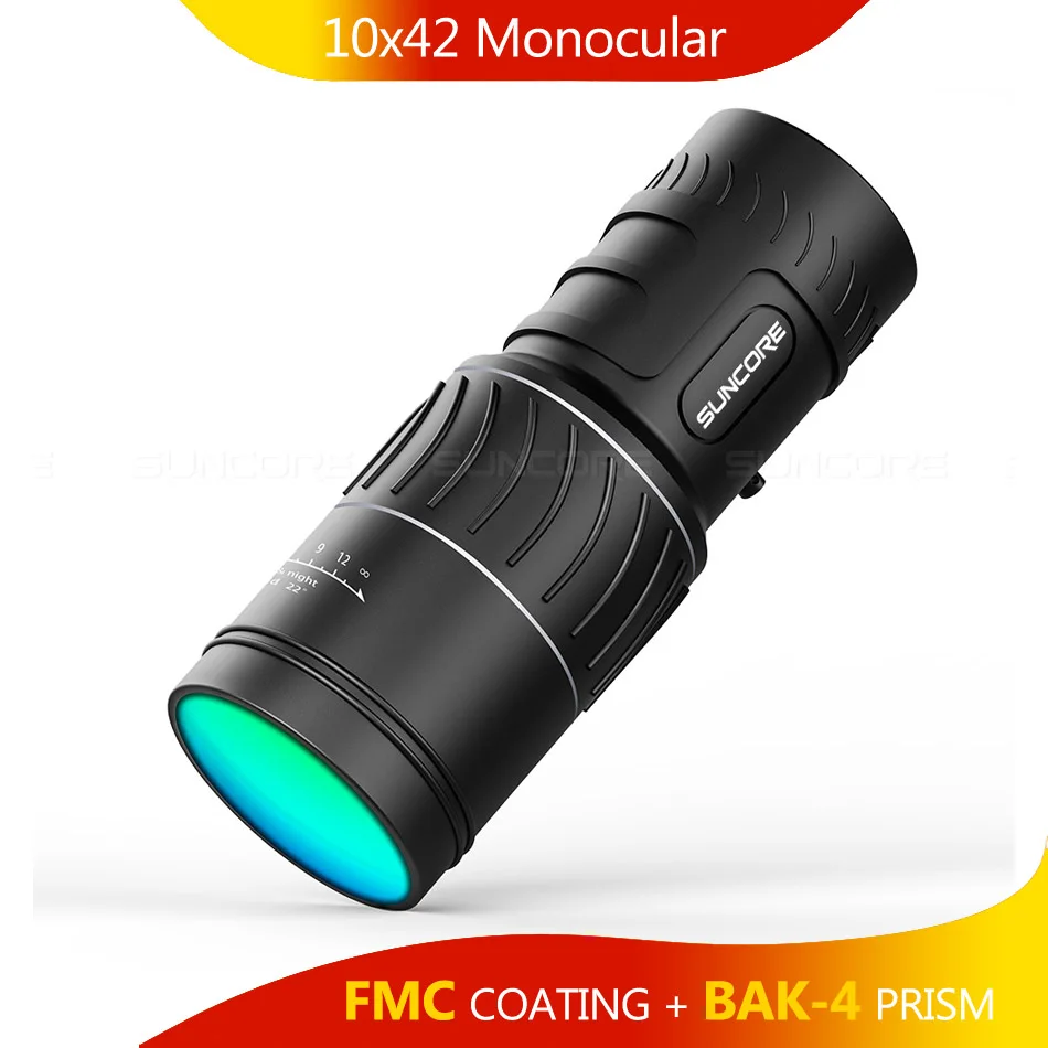 10X42 монокулярный телескоп HD BAK4 Telescopio Zoom FMC Профессиональный призматико ночного