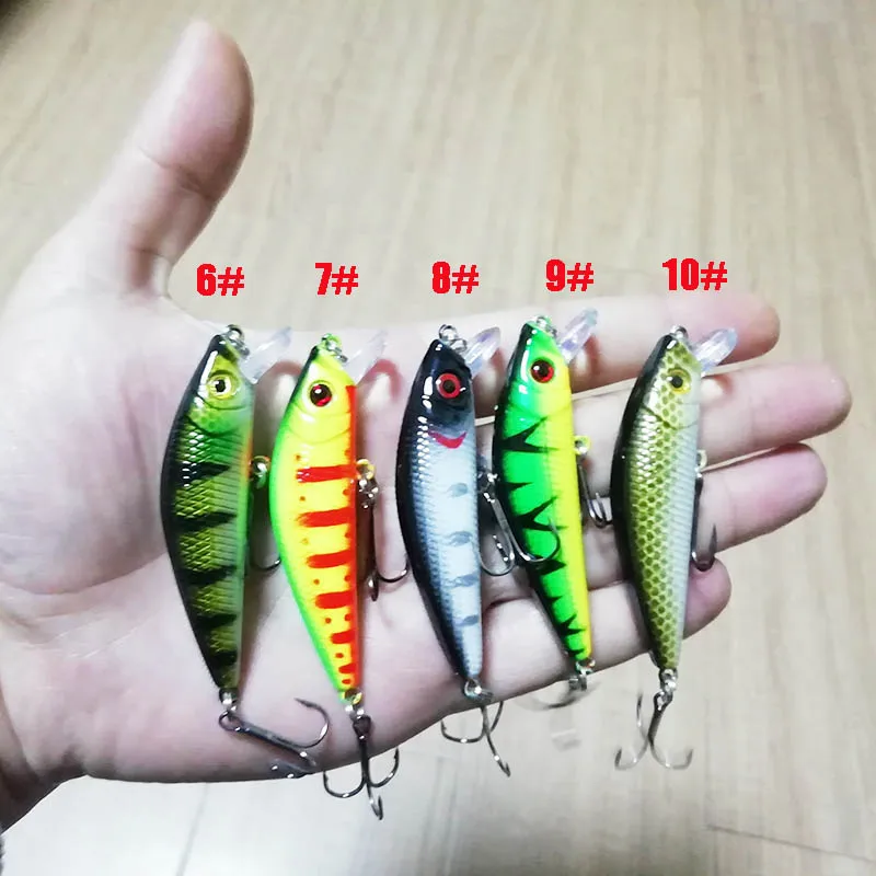 

Bimmor 1pcs/lot Fishing Lures 7cm/8g Japan Minnow Plastic Hard Jerkbaits 6# Hooks Fishing Wobbler Baits Swimbaits
