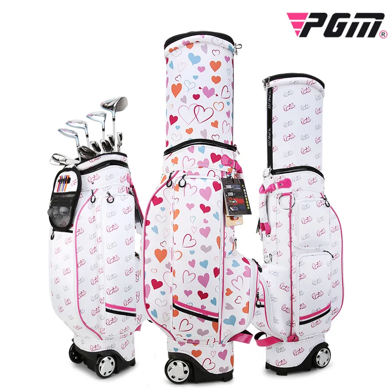 baratas PGM QB053 Profissional Das Mulheres Rosa Golf Saco De Bola Padrão Saco De Golfe Telescópica Multifuncional Raincover Livre À Prova D' Água