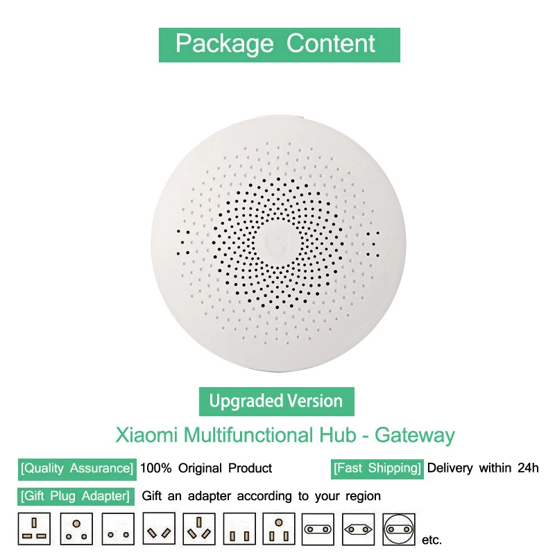 Gateway Xiaomi MIJIA умный беспроводной Wi-Fi разъем ZigBee версия Модернизированный пульт дистанционного управления Переключатель синхронизации Мощность счетчик шлюз - Цвет: Gateway