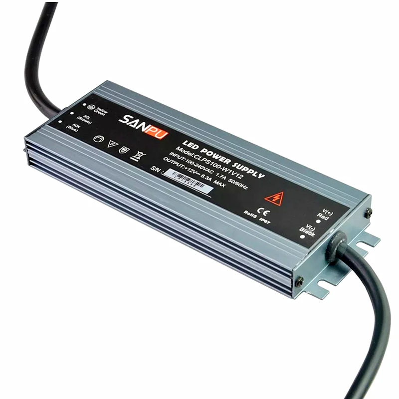 

100% Original SANPUN Mini Lighting Transformers DC 12V 24V Ultra Thin IP67 Waterproof LED Strip Switch Power Supply 60W - 300W