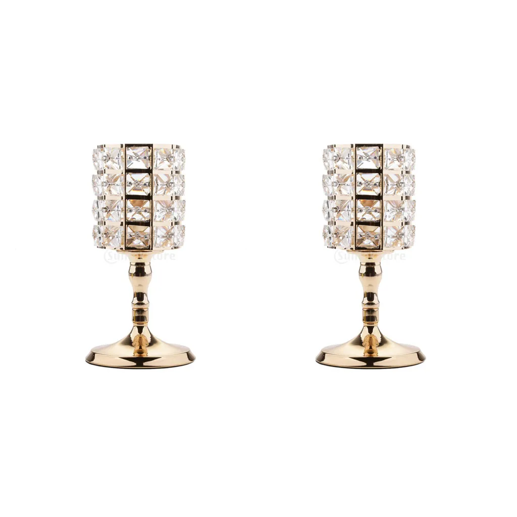 2 шт. романтические блестящие хрустальные бусины Votive Tealight подсвечники