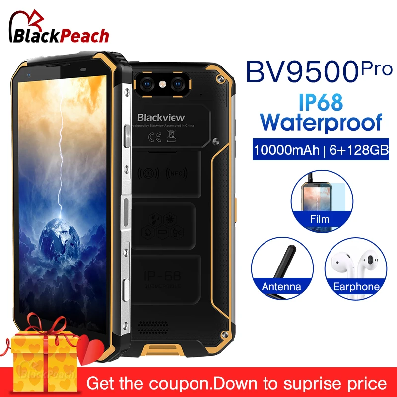 Blackview BV9500 Pro 10000 мАч водонепроницаемый мобильный телефон с IP68 Android 8 1 5 7 &quot18:9 6 ГБ + 128