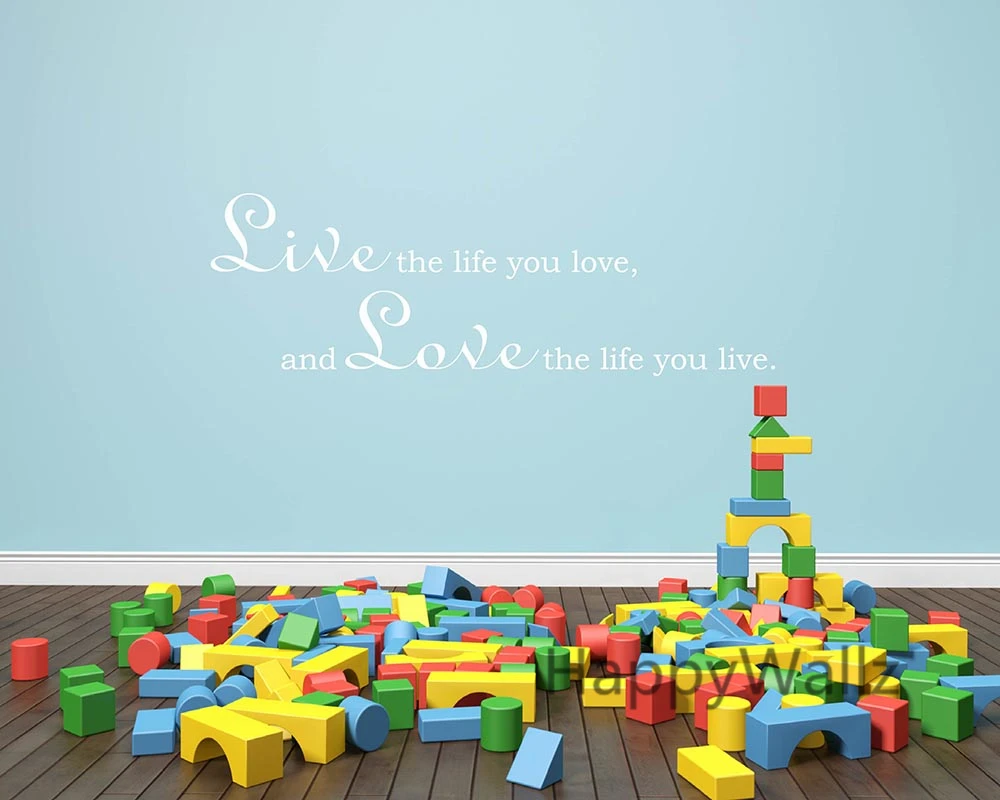 Мотивационная цитата из жизни Наклейка на стену живая жизнь которую вы любите