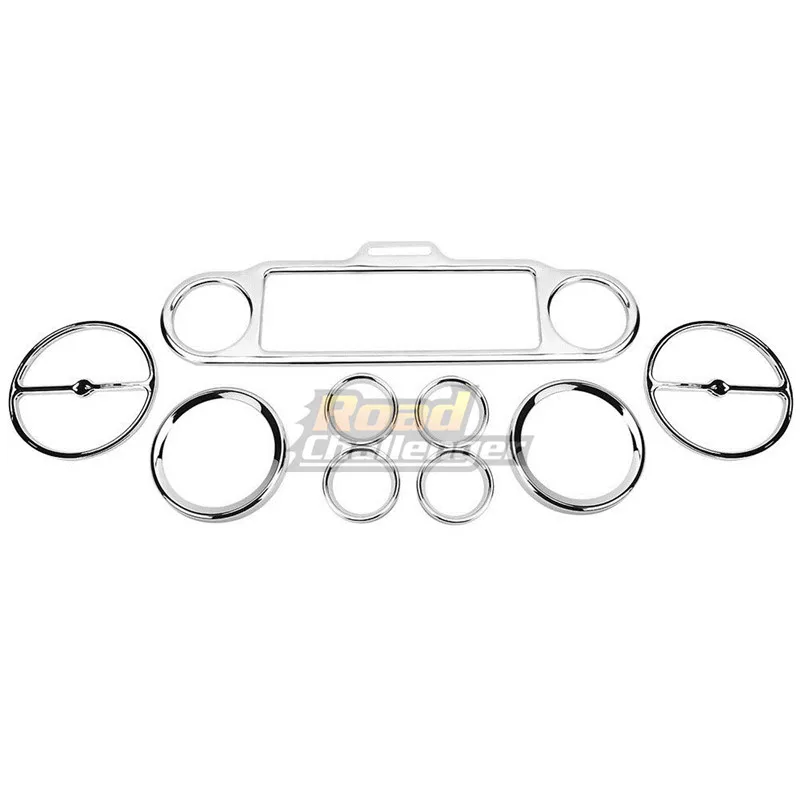 

Stereo Accent+Speedometer+Speaker Trim Ring Set Chrome For Harley Touring For Harley Touring Electra Street Glide 1996-2013