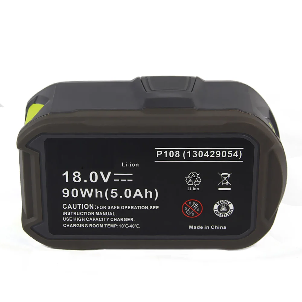 Литий ионная аккумуляторная батарея GTF 18 в 5000 мАч для Ryobi P108 RB18L40 сменная