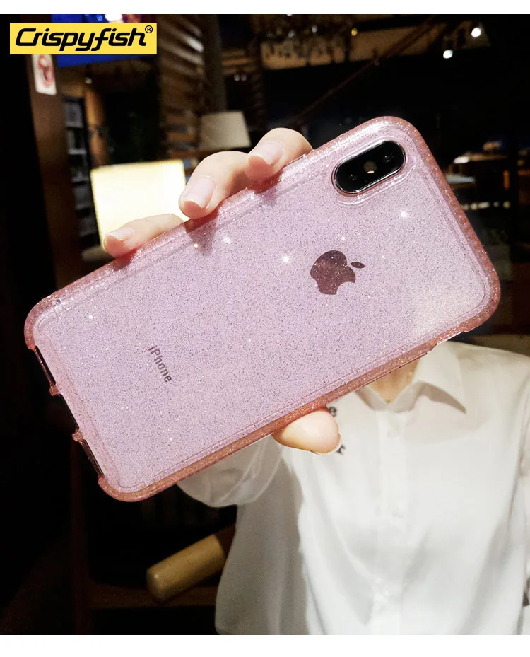 Роскошный Блестящий Мягкий чехол для iphone 6, 6s, 7, 8 Plus, противоударный, TPU, прозрачный, для iphone X, XR, XS MAX, задняя крышка для 11 Pro Max