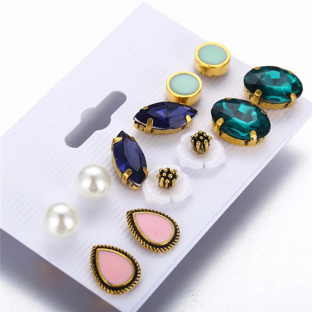 Женские серьги гвоздики IF ME с кристаллами круглый искусственный