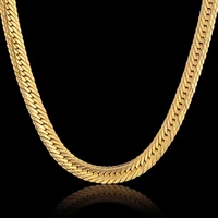 hiphop gold chain for men hip hop chain necklace 8mm gold color curb long chain necklaces mens jewelry colar collier
