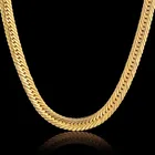 Золотая цепочка для мужчин, хип-хоп ожерелье 8 мм, длинная цепочка с панцирным плетением, мужская бижутерия, колье